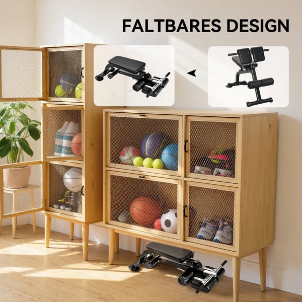 Justerbar Træningsbænk, Vægtbænk, Stålramme, Sort, Foldbar, 150 kg Max Belastning