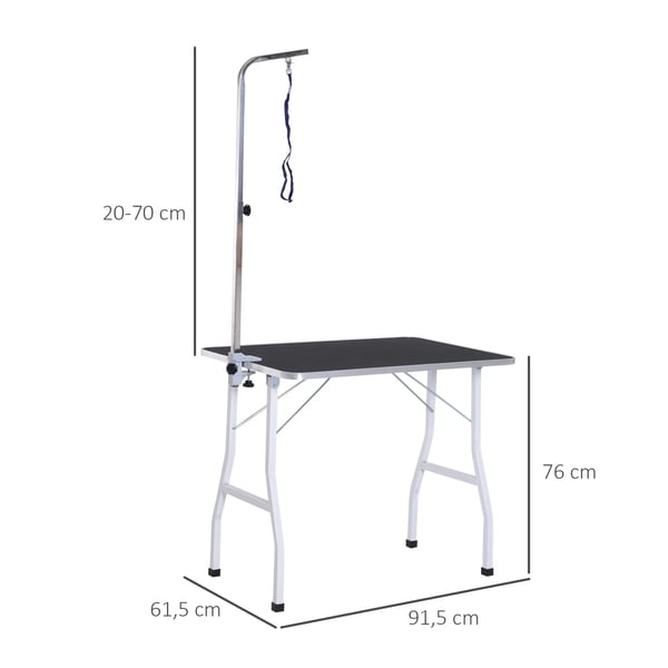Trimmebord Hund Hundesalon Hjdejusterbar Sort Gummi, Stl