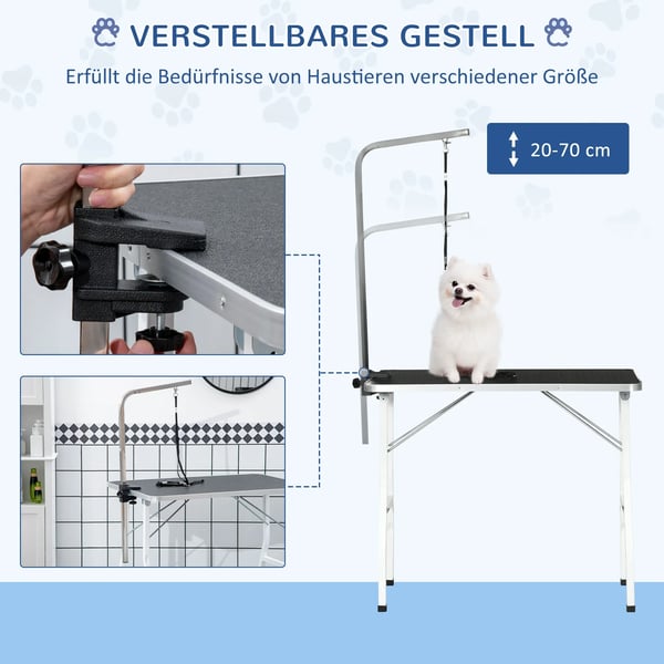 Trimmebord Hund Hundesalon Hjdejusterbar Sort Gummi, Stl