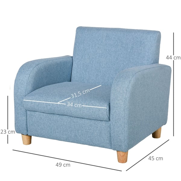 Brnesofa i bl og tr, bld, 49x45x44,5cm