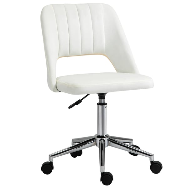 Komfort Kontorstol, Skrivebordsstol, Hjdejusterbar, 49x60x79-91cm, Beige Polyester