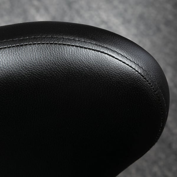 Massagepall i Svart Konstläder - Svängbar och Höjdjusterbar Arbetsstol med Ergonomiskt Ryggstöd och Hjul