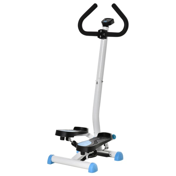 Stepper Fitness Swing Stepper med LCD og Håndtag - Til Hjemmetræning, Stål/ABS, Blå/Sort, Max 100 kg