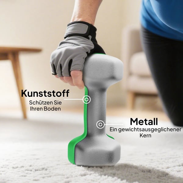 Hantelset 6 Hantlar med Hantelställ, 2 x 1kg, 2 x 3kg, 2 x 5kg Hantelset i Metall för Fitness, Gymnastik, Hem