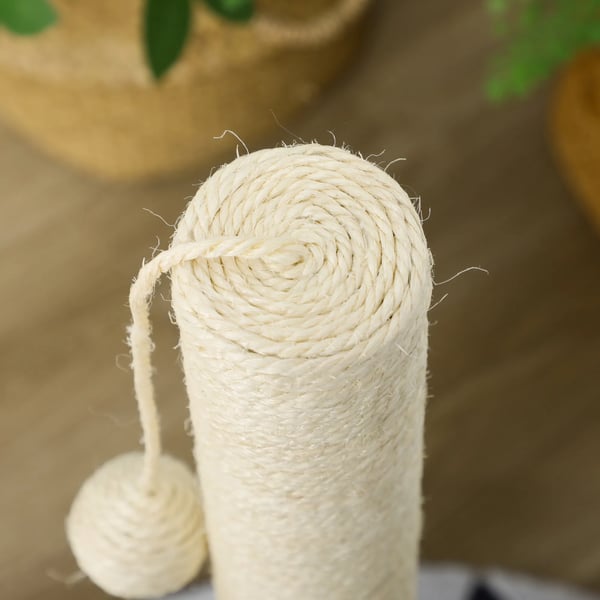 raapimispuu 62cm, vaaleanharmaa/beige, juutti, pallolla