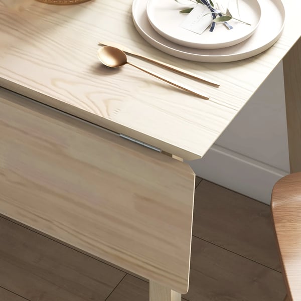 Klappbarer Esstisch, Küchentisch til 2-4 personer, Klaptisch, Træesstbord til spisestue, til små rum, 110 x 86 x 75 cm, natur