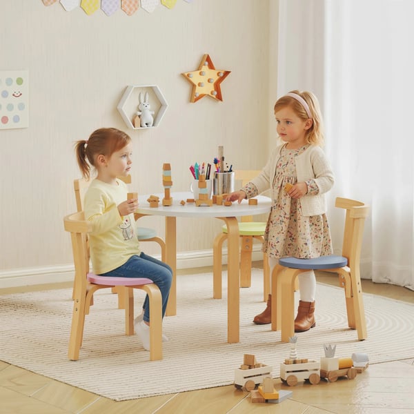 Barnbord och Stolset i Poppelträ - 5 delar, Flerfärgad