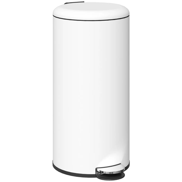 30L Skraldespand med Pedal, Affaldsspand Cremhvid Metal/Plastik - 36x30x63,5 cm