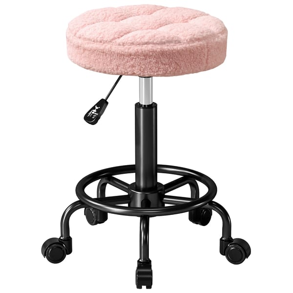 Pyörällinen PU-jakkarä, korkeussäädettävä, 360° pyörivä, 50-66 cm, vaaleanpunainen toimisto-, salonki-, hieronta- ja spa-käyttöön Pyörällinen PU-jakkarä, korkeussäädettävä, 360° pyörivä, 50-66 cm, vaaleanpunainen toimisto-, salonki-, hieronta- ja spa-käyttöön
