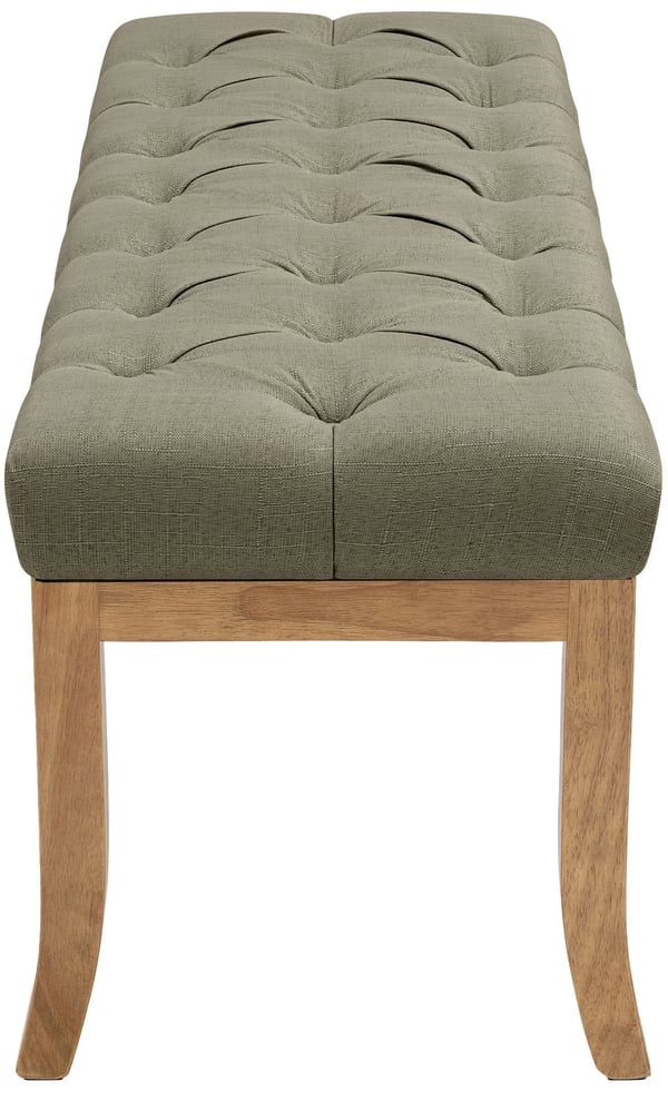 Ramses klädd tygbänk med träben, taupe, 100cm