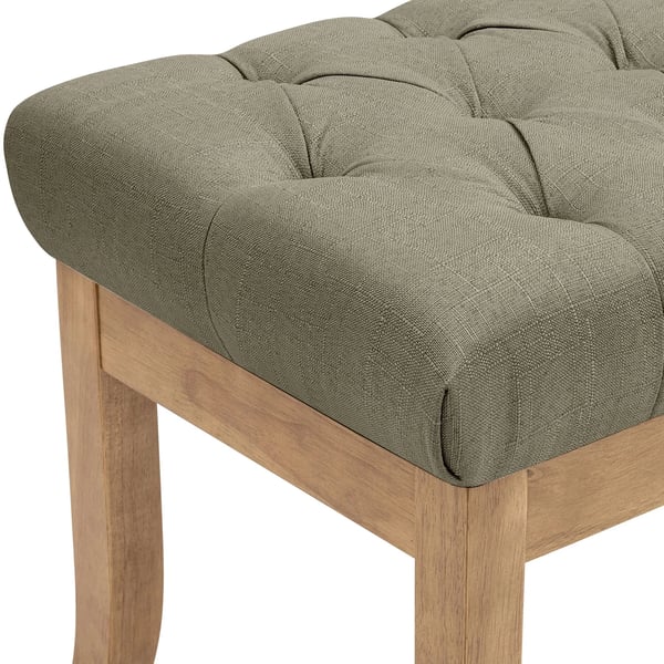 Ramses klädd tygbänk med träben, taupe, 100cm