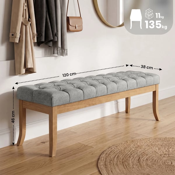 Ramses tygbänk antik-ljus 120