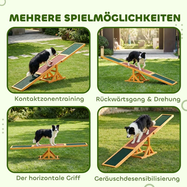 Hundevippe til Agility - Træ og skridsikker overflade - 180x30x30 cm
