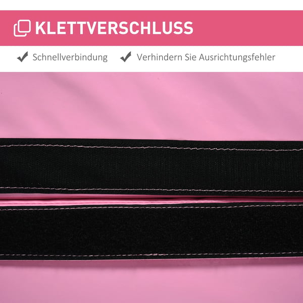 5 cm tyk rund polermåtte i plastik, gymnastik, yoga, rosa L: 150 cm