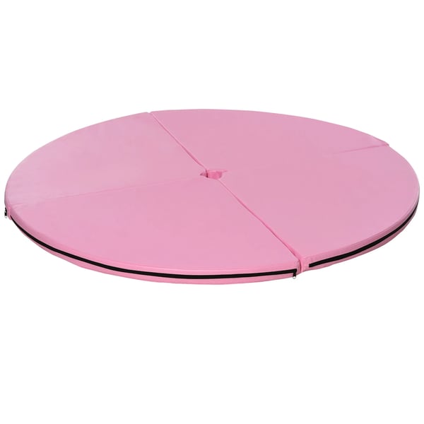 5 cm tyk rund polermåtte i plastik, gymnastik, yoga, rosa L: 150 cm