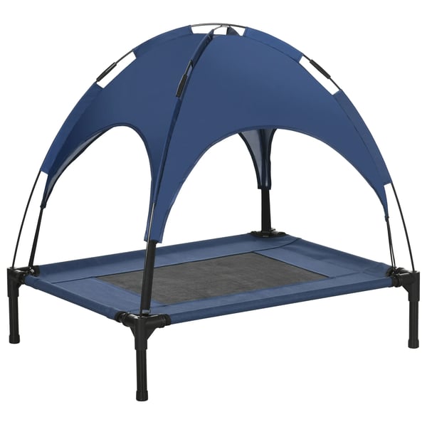 Hundesäng Utomhussäng med baldakin, nätmaterial, UV-skydd, mörkblå, medelstora hundar