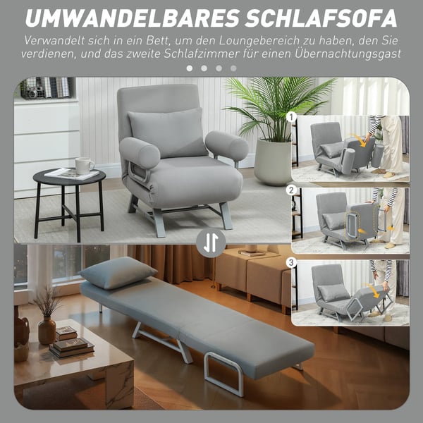 Vuodetuoli, verhoiltu nojatuoli, muunnettavissa vierasvuoteeksi, ergonominen, vaaleanharmaa
