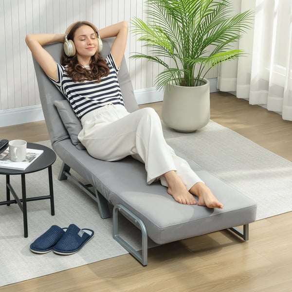 Vuodetuoli, verhoiltu nojatuoli, muunnettavissa vierasvuoteeksi, ergonominen, vaaleanharmaa