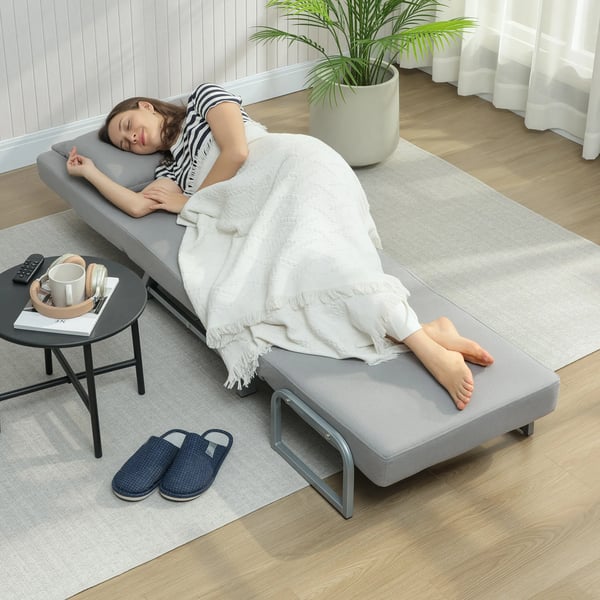 Vuodetuoli, verhoiltu nojatuoli, muunnettavissa vierasvuoteeksi, ergonominen, vaaleanharmaa