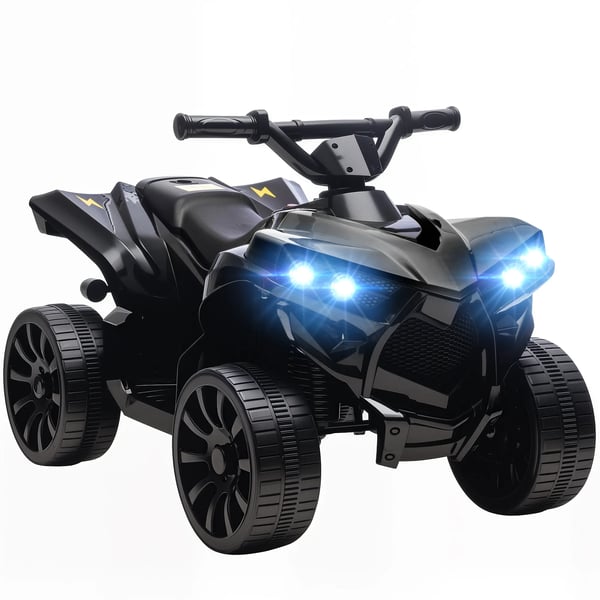 Børne-el-quad 6V el-køretøj med musik og LED-forlygter, Sort