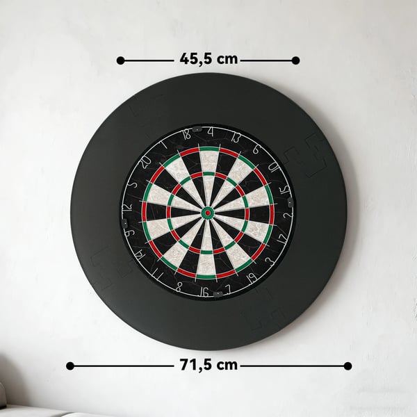 Dartskive Dartboard-sæt med beskyttelsesring, 6 dartpile med ståltip, Sisal, Plastik, Sort