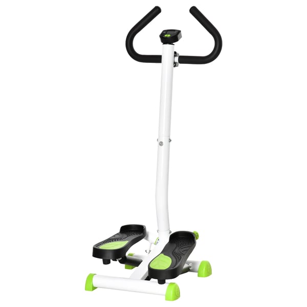 Træningsstepper med LCD-display og håndtag- Grøn/Sort Stål/ABS, 100kg belastning