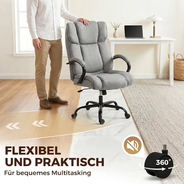 -työtuoli, toimistotuoli, pelituoli, kääntyvä tuoli, keinumekanismi, paksusti pehmustettu ergonominen tuoli, kantavuus 220 kg