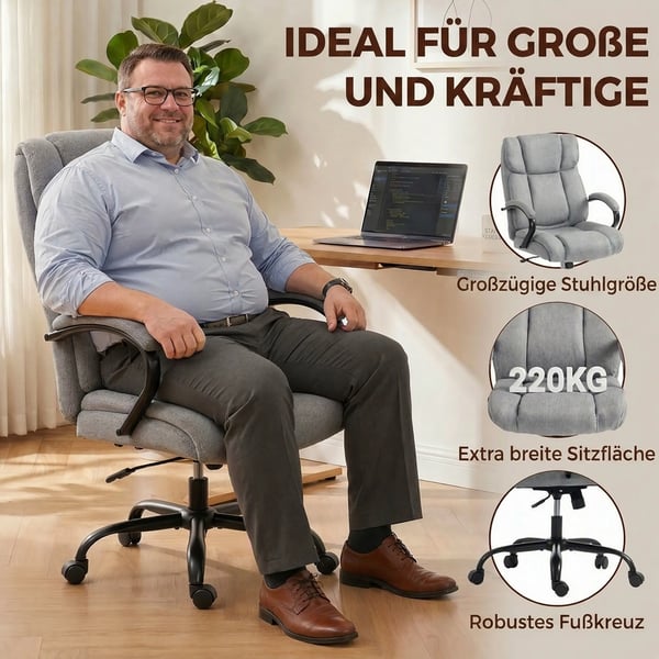 -työtuoli, toimistotuoli, pelituoli, kääntyvä tuoli, keinumekanismi, paksusti pehmustettu ergonominen tuoli, kantavuus 220 kg