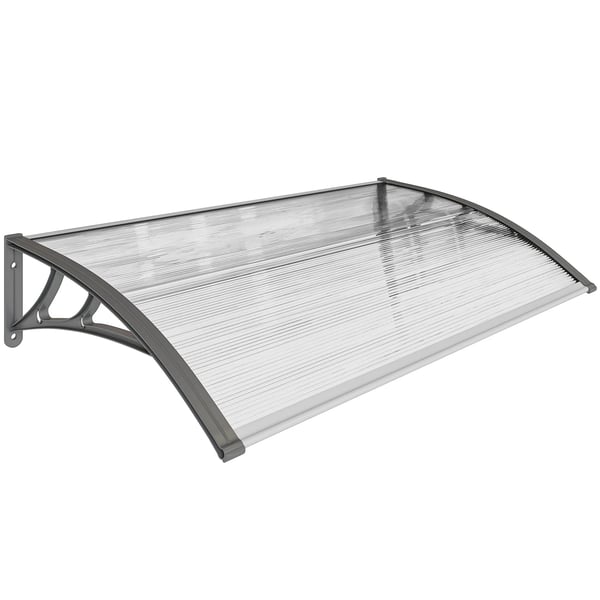 dörrmarkis, skydd mot regn, vind och hagel, polykarbonat, aluminium, 110 x 60 x 18 cm, grå
