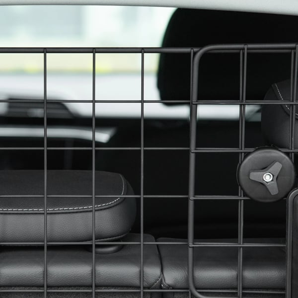 hundegitter, universelt bagagerumsgitter til bil, justerbart hundegitter, metal, sort, (90-120)x40,5 cm