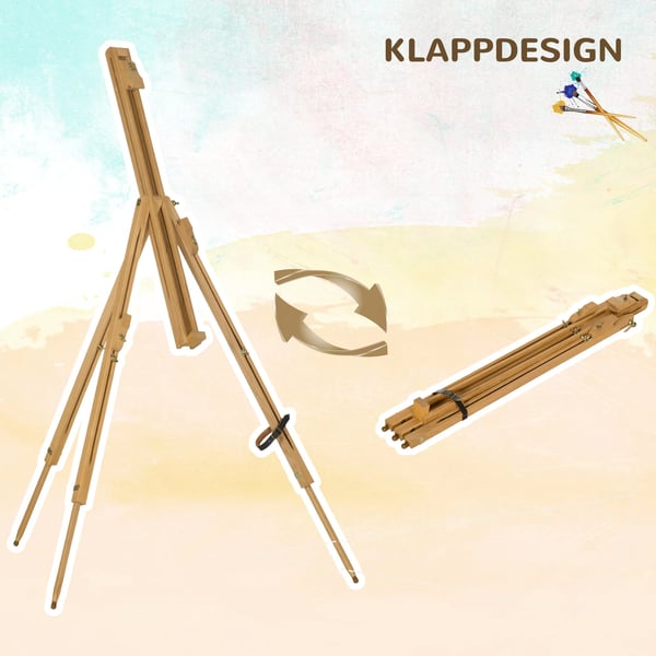 Hopfällbart Staffli i Bokträ - Naturträ, Justerbart & Portabelt