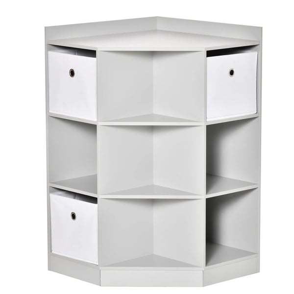 Barnbokhylla HFrnhylla med 3 fFrvaringslFdor GrEm MDF 57,4x57,4x94 cm