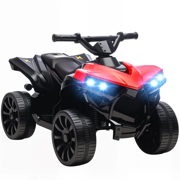 Elektrisk Fyrhjuling för barn 6V ATV med musik och LED-ljus, Röd