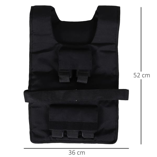 V actsv actsvest 20 kg Tr actsv actsvningvest justerbar Styrketr actsv actsvning Fitness Oxford Jern Sort 36 x 52 cm