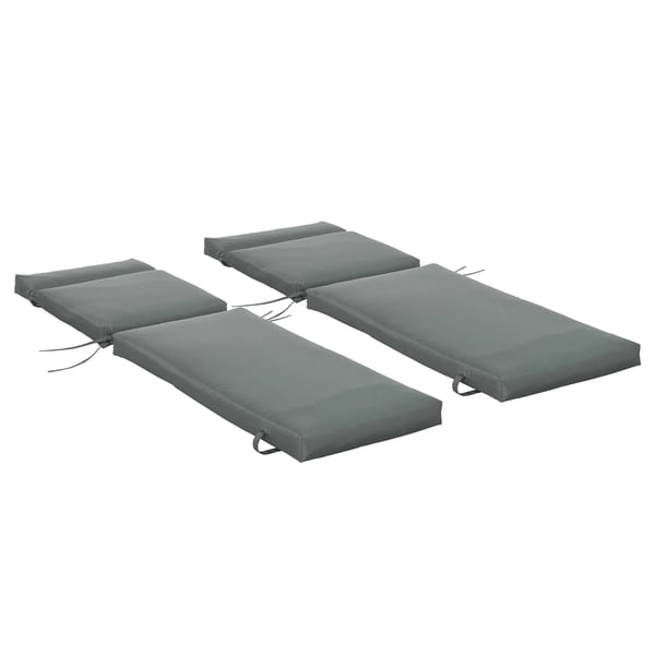 2 stk. hynde til liggestol, 196x55x8 cm, mørkegrå polyester