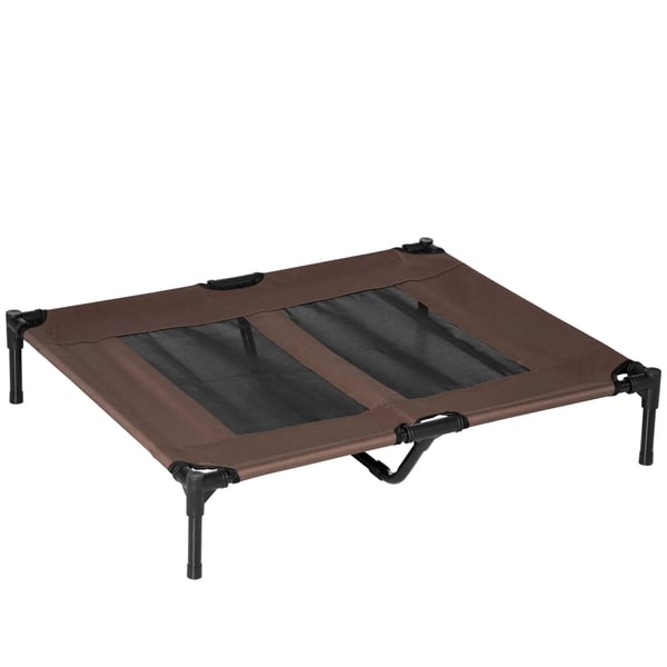 Hundbädd Utomhus Sovplats, Metallram Oxford & Texteline, Brun/Kaffe, 92x76x18cm