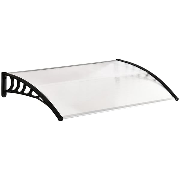 dörrtak för ytterdörr, skärmtak, dörrmarkis av polykarbonat med UV-skydd, vit, 90x150cm
