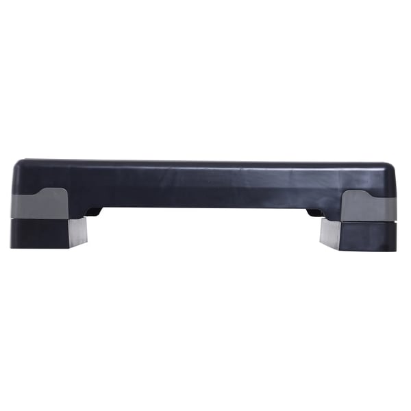 Aerobic Stepp, Hfhdjusterbar 10/15 cm, Steplåda för Träning, Svart/Grå, 68x29x15 cm