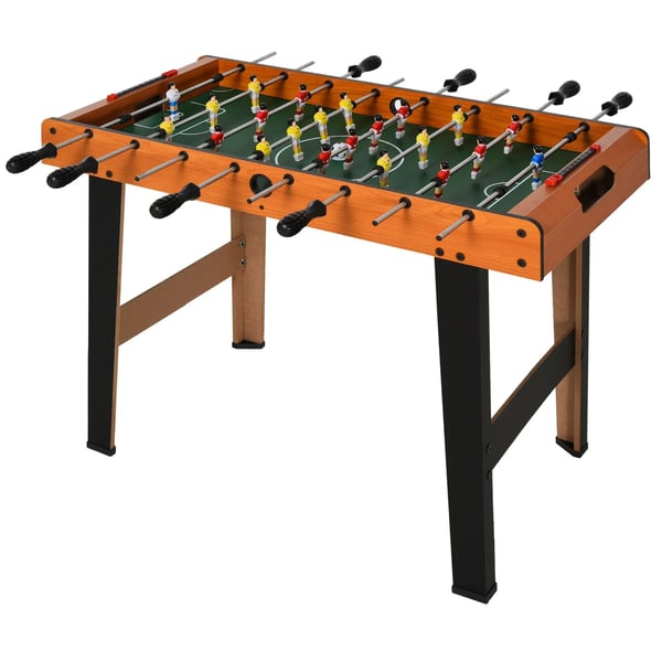 Fotbollsspel i MDF och rostfritt stål, naturträ/svart, 84,5x40x61,2 cm