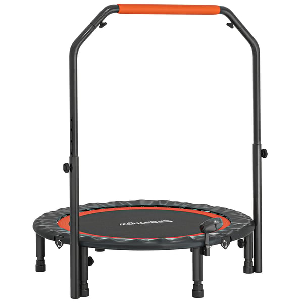 Mini-Trampolin 102 cm med LCD og håndtag - Sort/Rød