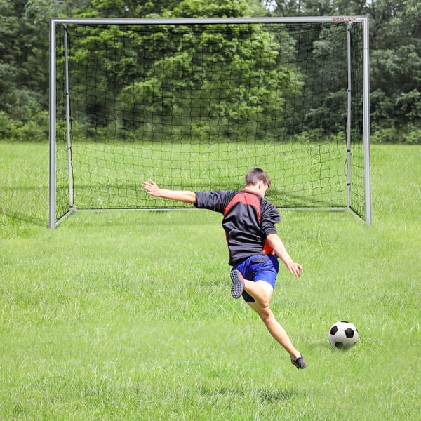 Fodboldmål B 300x120x200cm - Stål/PE, Grå