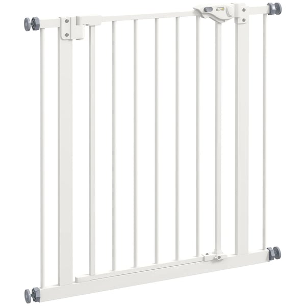 Hundgaller skyddsgaller 74-80 cm Metall Plast Vit - Ingen borrning, för husdjur, trappskydd