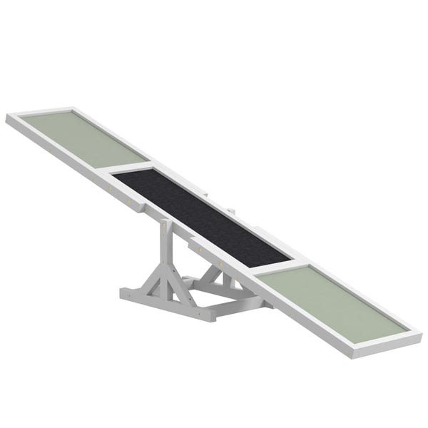 Hundvippa i Tannenholz, Vit Agility Ramp för hundar, Halkfri Balansbräda för träning, Lättvikt 7 kg, 180x30x30 cm