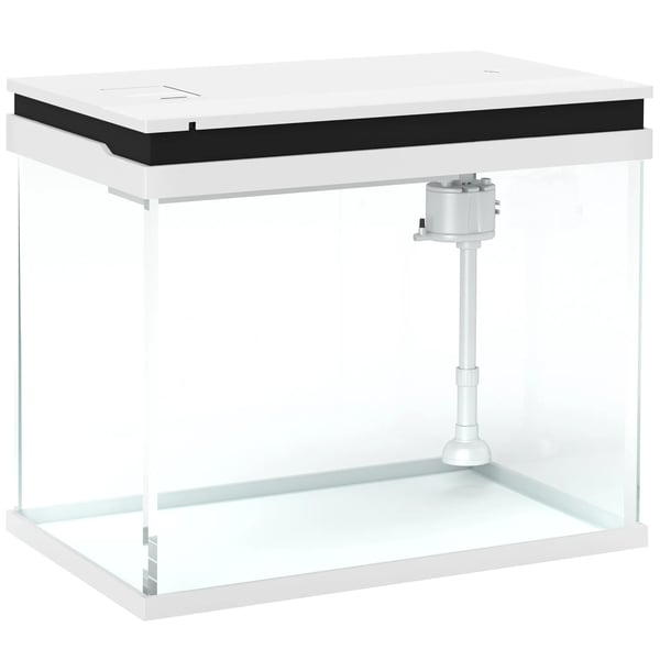 Akvarium 41L Glas med LED-lys og Filtersystem - Hvid