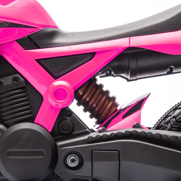 Elmotorcykel för barn, Rosa, 3 km/h, 6V batteri, stöttjul, ljud och tuta, ålder 3-8 år