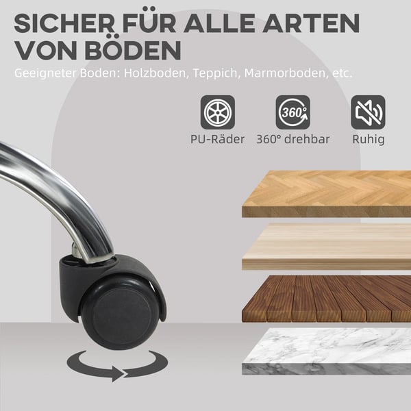 Kontorsstol i Teddyfleece, Ergonomisk Skrivbordsstol, Snurrstol, Höjdjusterbar med Gungfunktion, Sminkstol för Sovrum/Arbetsrum, Grå, Polyester