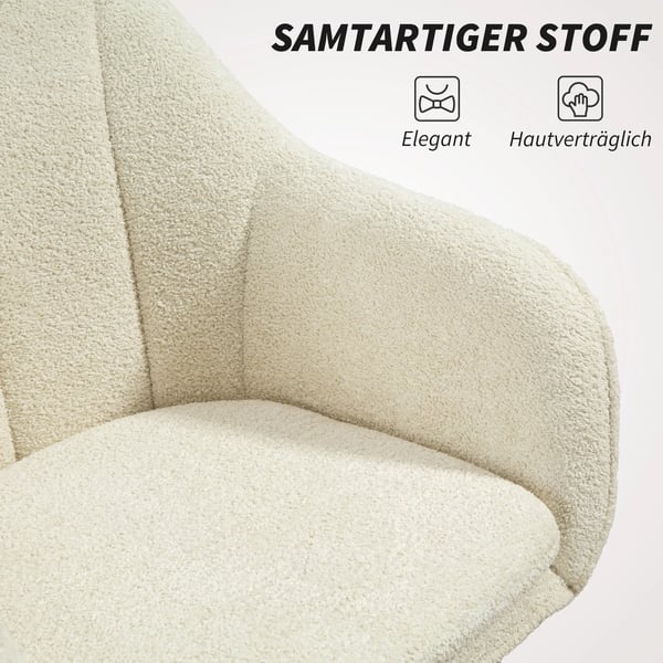 Kontorsstol i beige polyester med stålram, justerbar, snurrbar och ergonomisk