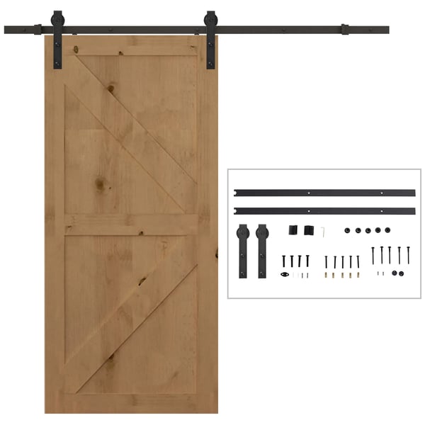 Skydedørssæt 200 cm, Sort Kulfiberstål, Komplet System med Skinner og Hjul