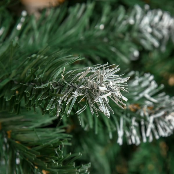 Kunstigt Juletræ 180 cm – Fyrretræ med 59 kogler, sneeffekt og 1111 grene i grøn plast/stål