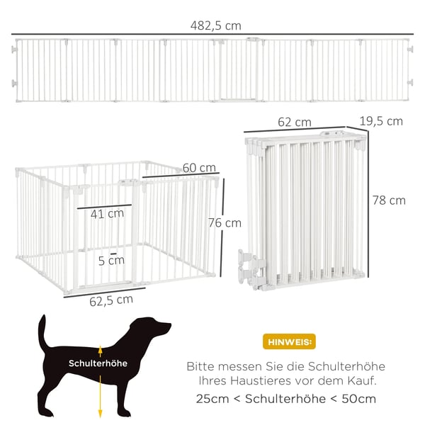 ValplUda utomhushage Skyddsgaller med dUrr, flexibel, hopfUllbar, 8 paneler, 60x76cm, Vit